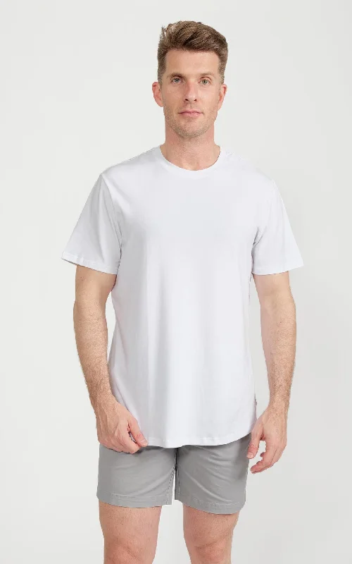 Men's Shirts with Appliquéd SleevesMen's Pima Split-Hem Tee in White