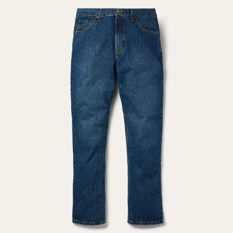Leather Patch Men's Jeans1520 Fit Standard Straight Leg Jean