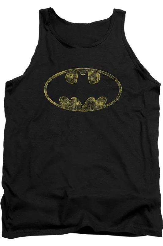 Men's Shirts with Short PlacketsBatman Tattered Logo Adult Tank Top