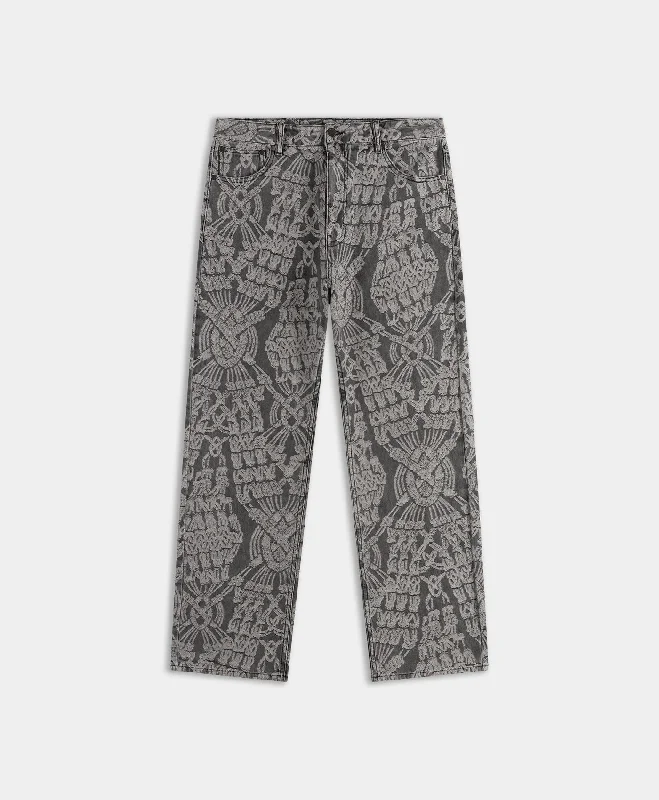 Men's Jeans with Functional PocketsGrey Macrame Amba Jeans