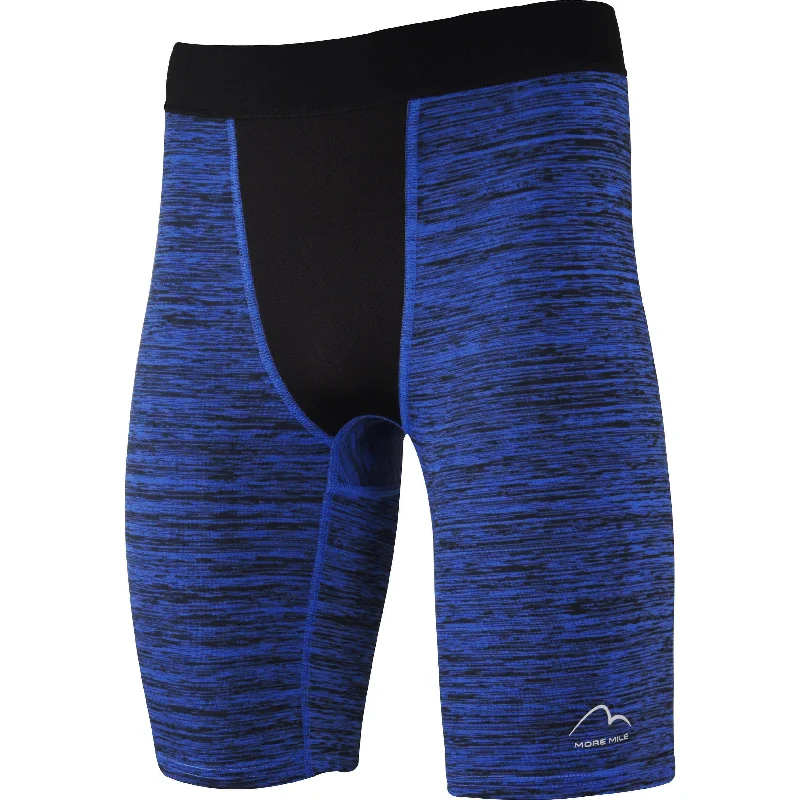 Breathable Men's Athletic ShortsMore Mile Train To Run Mens Baselayer Short Tights - Blue Breathable Men's Athletic ShortsMore Mile Train To Run Mens Baselayer Short Tights - Blue