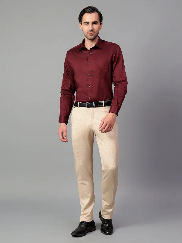 Men's Denim Shorts for SummerMen's Maroon Solid Full Sleeve Partywear Shirt