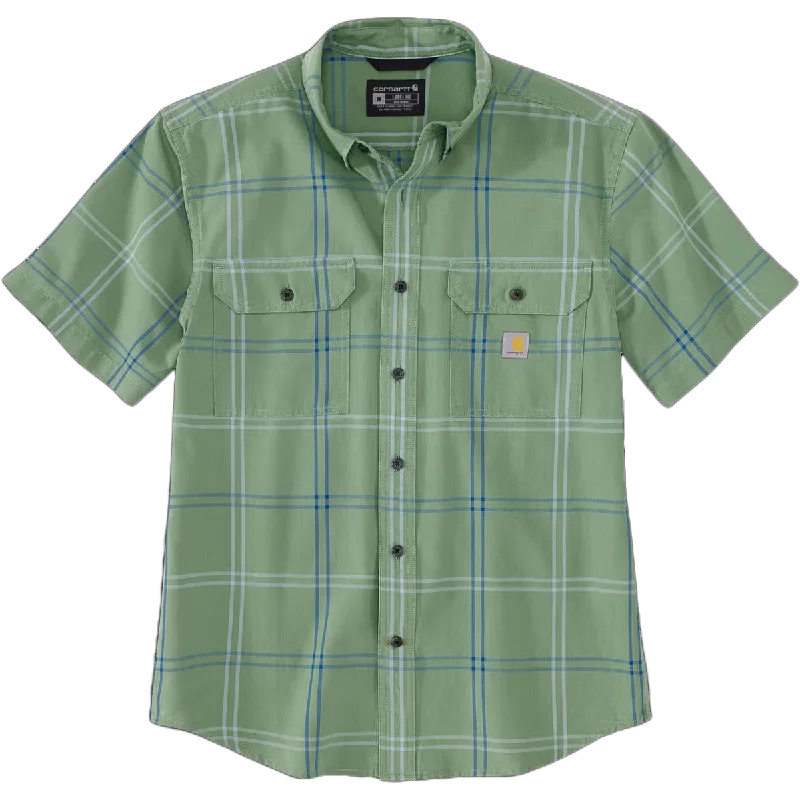 Men's Solid-Colored Pants for VersatilityMen's Midweight Short Sleeve Plaid Shirt