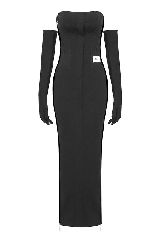 women's bodycon dressesVintage Strapless Opera Glove Zip Side Split Bandage Bodycon Evening Maxi Dress women's bodycon dressesVintage Strapless Opera Glove Zip Side Split Bandage Bodycon Evening Maxi Dress