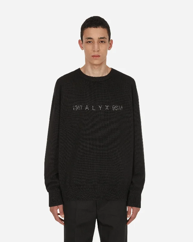 Men's Sweaters with Zippered PocketsTreated Logo Crewneck Sweater Black
