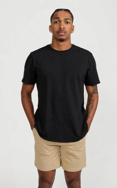 Men's Shirts with Contrast StitchingMen's Pima Split-Hem Tee in Black