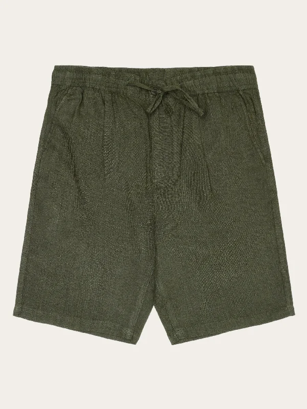 Men's Sports Pants for Active LifestylesLoose Linen shorts - Burned Olive