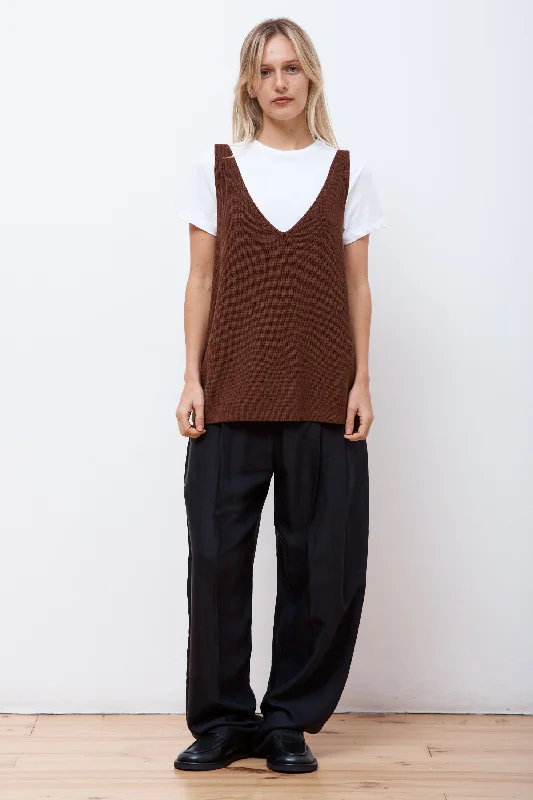 Men's Sweaters for Cold WeatherBara Rib Vest Carob Brown
