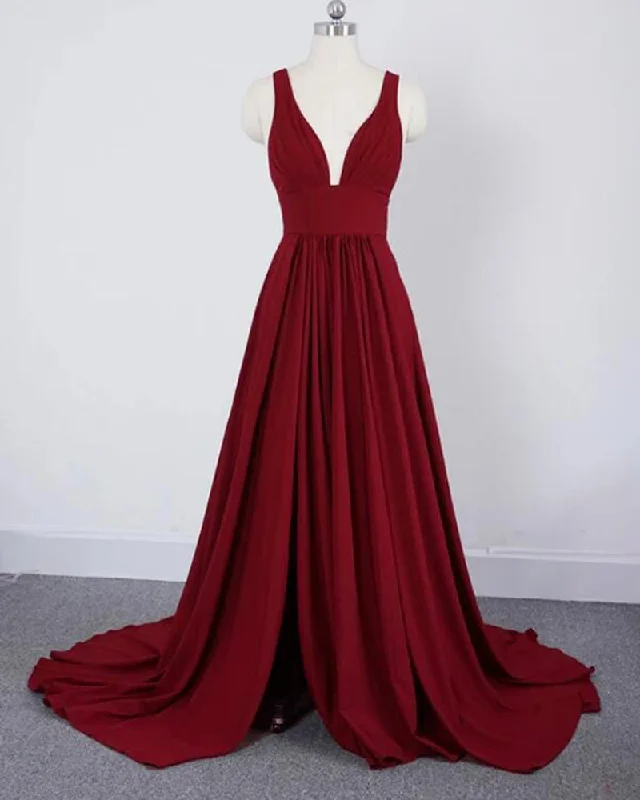 women's versatile dressesSexy V Neck Cherry Red Long Bridesmaid Dress Maid of Honor Women Formal Wedding Party Dress PL09093 women's versatile dressesSexy V Neck Cherry Red Long Bridesmaid Dress Maid of Honor Women Formal Wedding Party Dress PL09093