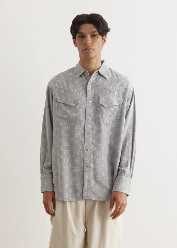 Men's High-Waisted Pants for a Retro StyleWestern Jacquard Shirt
