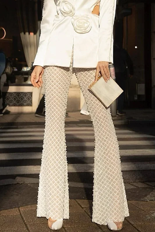 women's made-to-order dressesSexy Faux Pearl High Waist Flared Leg Sheer Mesh Sequin Party Pants women's made-to-order dressesSexy Faux Pearl High Waist Flared Leg Sheer Mesh Sequin Party Pants