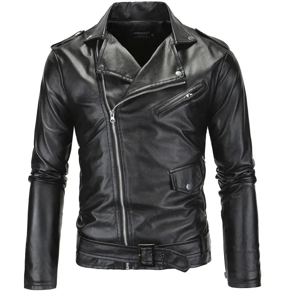 Men's Coats with Breathable FabricSlim Fit Biker Men's Leather Jacket