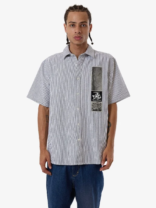 Men's Pants with Turn-Up CuffsLunacy Delusions Short Sleeve Shirt - Black Stripe