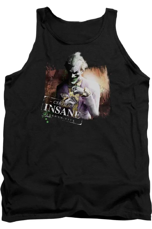 Men's Shirts for HikingBatman Arkham City Certified Insane Adult Tank Top