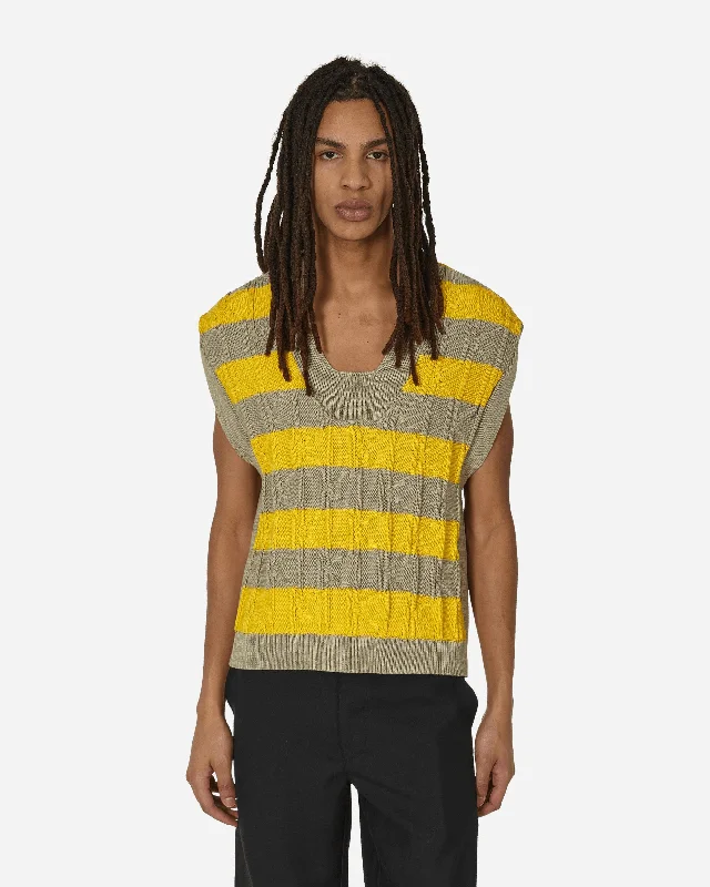 Men's Sweaters with Contrast TrimMerli Twinset Vest Beige / Yellow
