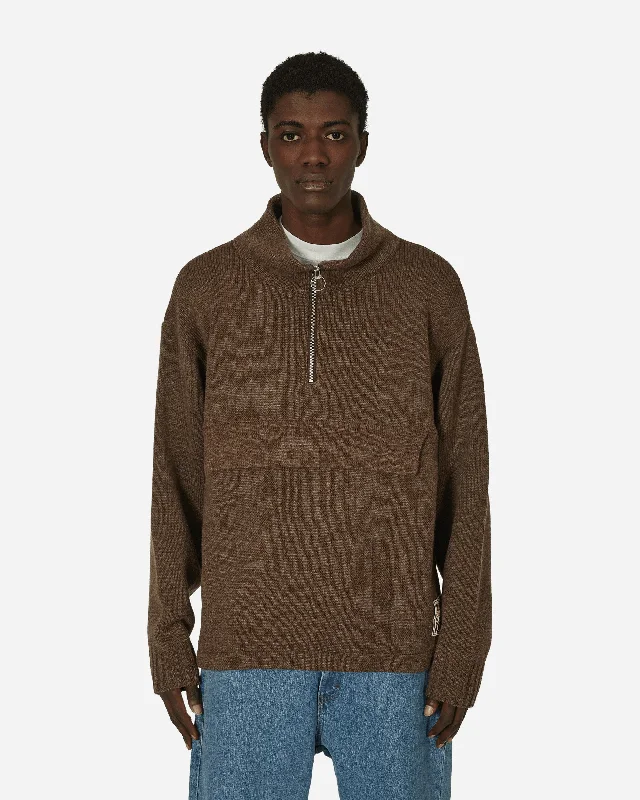 Men's Sweaters with Pockets5G Shetland Wool Half Zip Anorak Moca