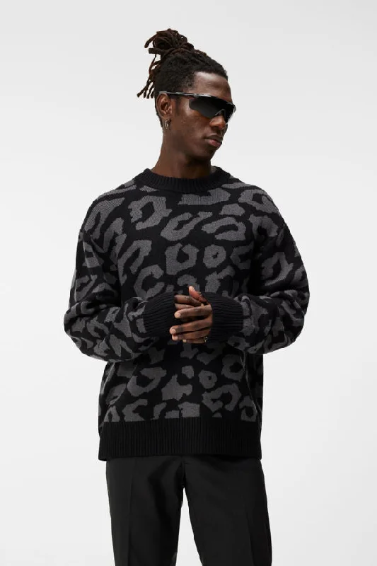 Men's Sweaters with Stand-Up CollarsOlive Crew Neck Knit