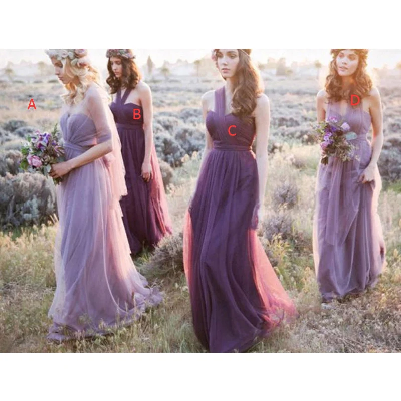women's casual Friday dresseslong tulle purple bridesmaid dresses country style maid of honor wedding party gowns for girls women's casual Friday dresseslong tulle purple bridesmaid dresses country style maid of honor wedding party gowns for girls