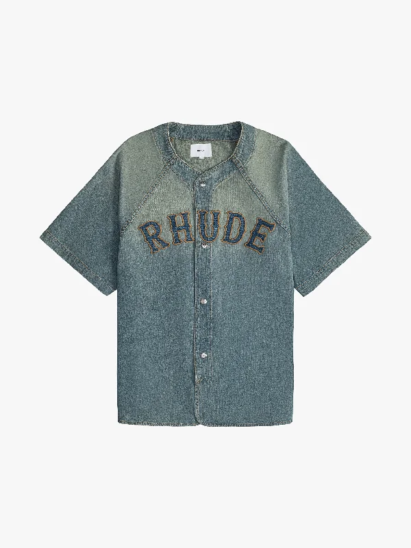 Leather Patch Men's JeansBASEBALL DENIM SHIRT