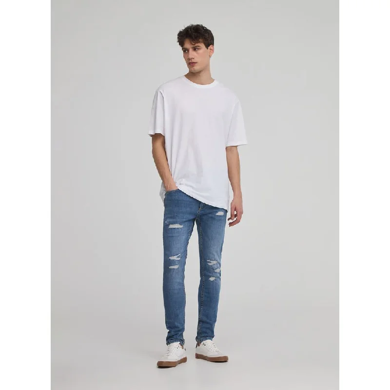 Light Blue Denim Men's JeansRipped Skinny Jeans