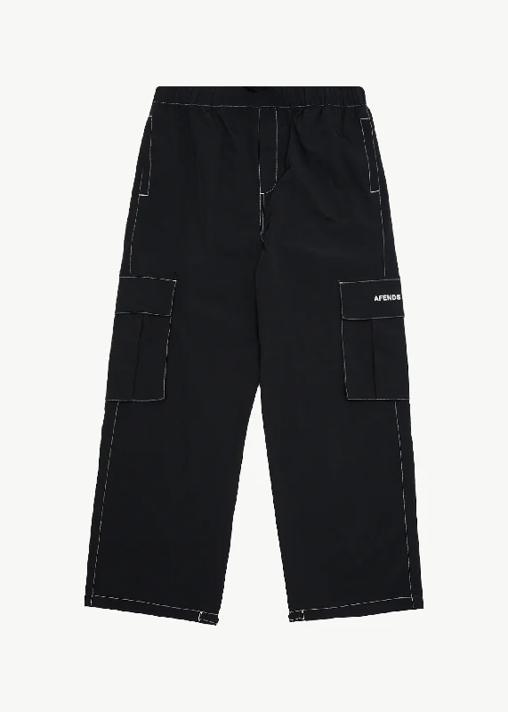 Men's Pants with Patchwork PatternsAFENDS Mens Cosmic - Cargo Pant - Black