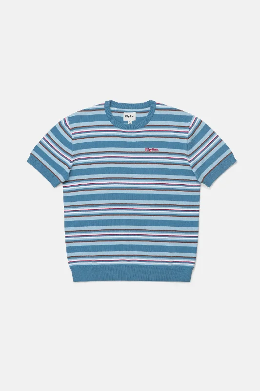 Men's Shirts with Button-Down PocketsRelaxed Knit Ss T-Shirt Blue