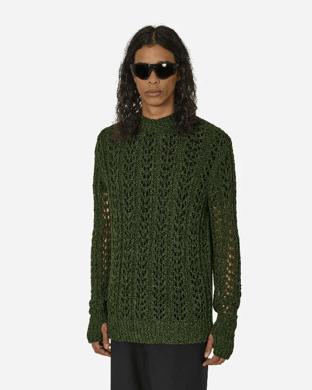 Striped Men's SweatersRedos Knitted Jumper Dark Green