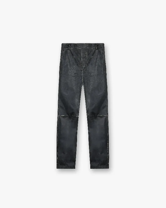 Men's Corduroy Pants for FallDistressed Leather Pant - Black