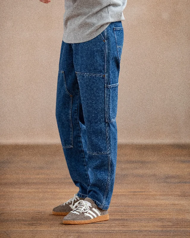 Leather Patch Embellished Men's Jeans304 Albion Carpenter Pant - Washed Denim
