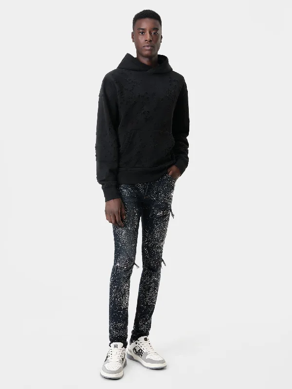 Men's Jeans with RipsALL OVER CRYSTAL MX1 JEAN - Midnight Indigo