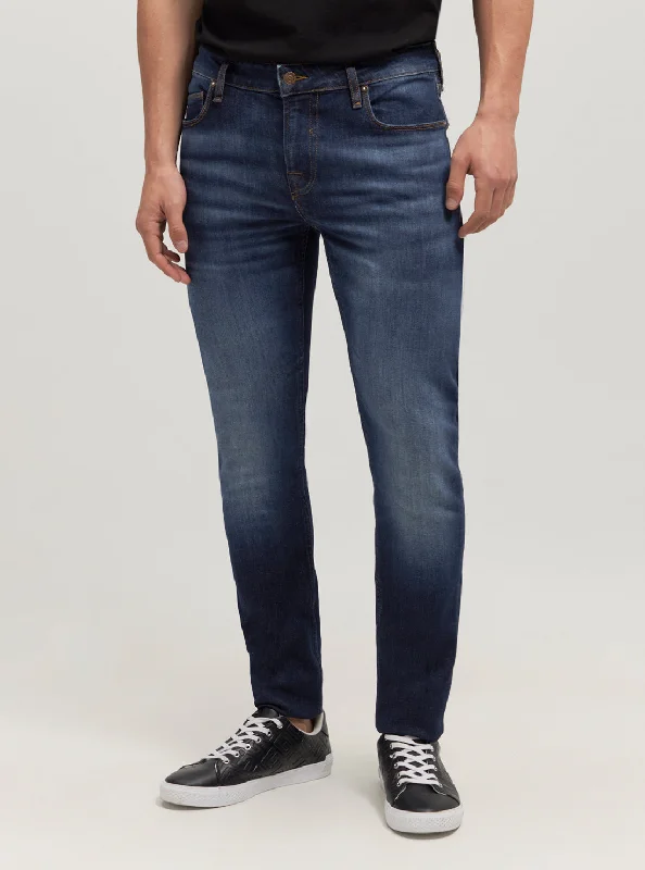 Jeans for Men with a Athletic BuildEco Low-Rise Slim Chris Denim Jeans In Carry Dark Wash Jeans for Men with a Athletic BuildEco Low-Rise Slim Chris Denim Jeans In Carry Dark Wash