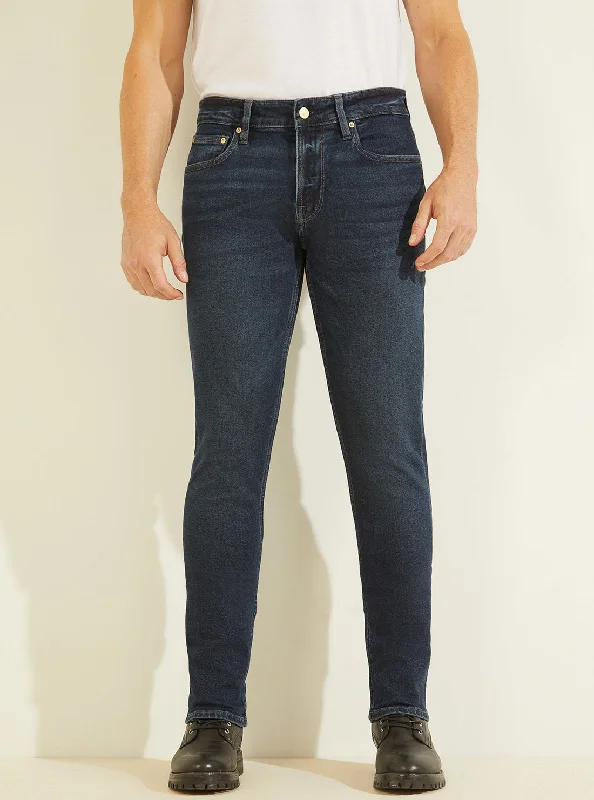 Best Fitting Men's JeansEco Mid-Rise Slim Tapered Denim Jeans In Blackwater Wash