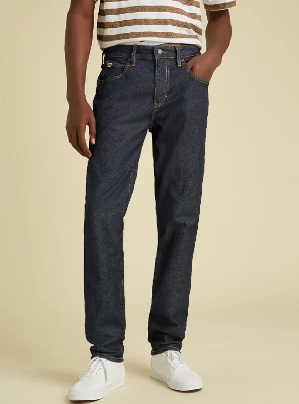 Men's Skinny Jeans with Stretch FabricGUESS Originals Mid-Rise Slim Straight Denim Jeans In Dark Rinse Men's Skinny Jeans with Stretch FabricGUESS Originals Mid-Rise Slim Straight Denim Jeans In Dark Rinse