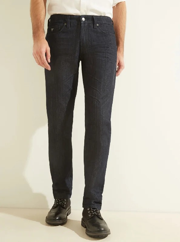 Fashionable Men's JeansLow-Rise Slim Straight Denim Jeans in Smokescreen Wash