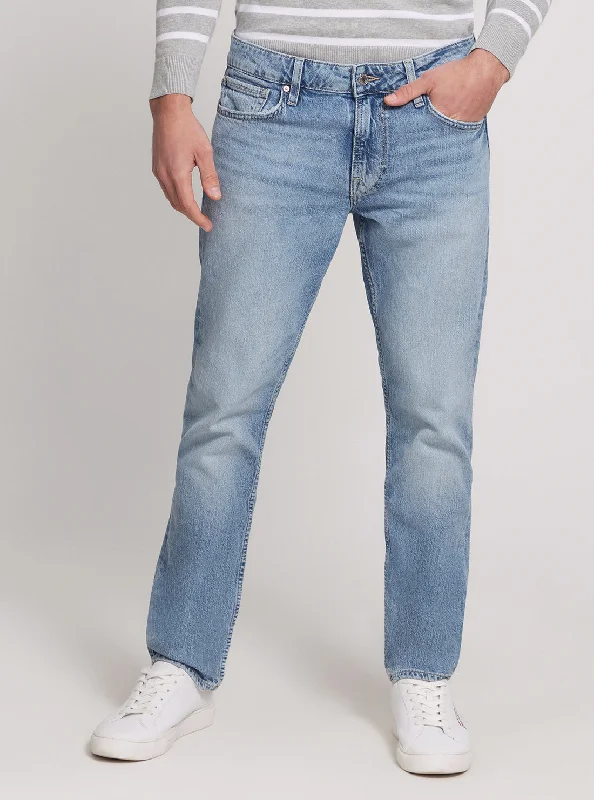 Baggy Cargo Men's JeansLow Rise Slim Tapered Denim Jeans in Light Wash