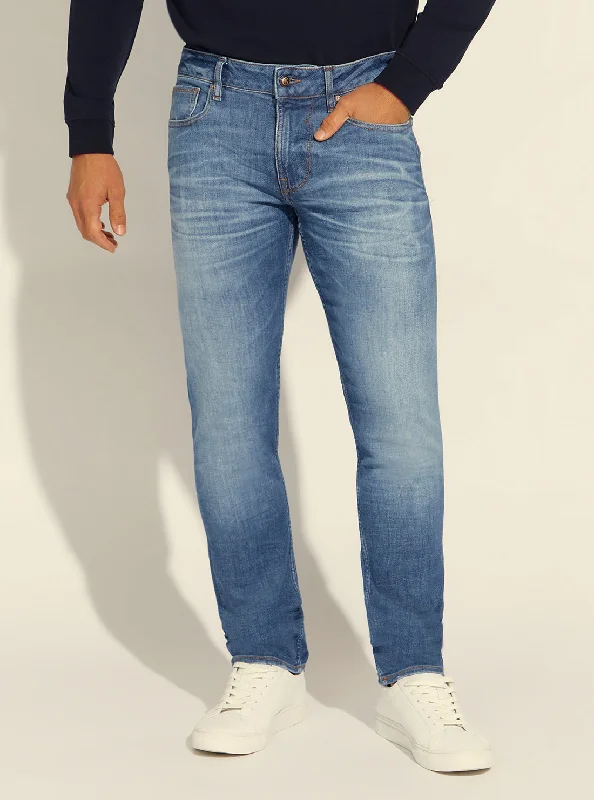 New Arrival Designer Men's JeansMid-Rise Slim Tapered Denim Jeans in Mayport Wash