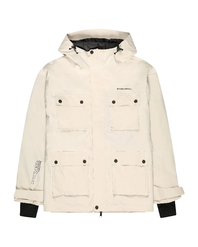 Men's Coats for City WearBEYOND MEDALS Cargo Snowboard Jacket Beige 2024