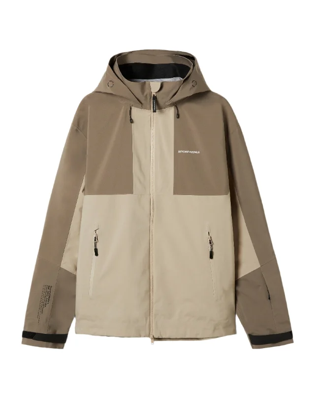 Men's Coats with Water-Repellent FabricBEYOND MEDALS Tech 3L Snowboard Jacket Light Beige 2025