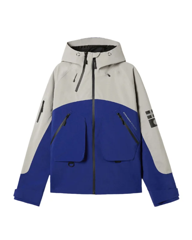 Men's Coats with Patchwork DesignsBEYOND MEDALS Nomadik 3L Snowboard Jacket Blue 2025