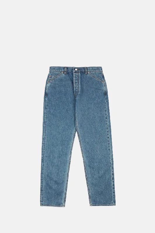 Men's Jeans with EmbroideryBleach Wash Japanese Selvedge Denim Five-Pocket Jeans