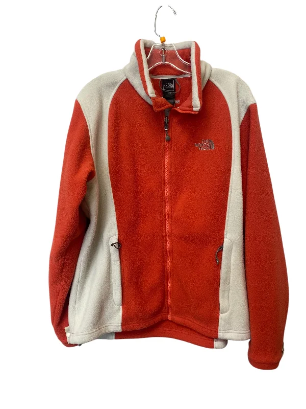 Men's Coats with ZippersJacket Fleece By The North Face In Orange & White, Size: Xl