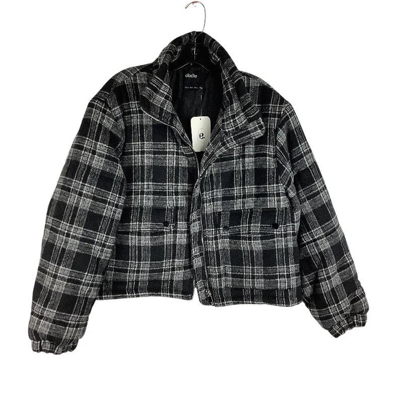Men's Coats with Ripstop FabricJacket Puffer & Quilted By Elodie In Plaid Pattern, Size: L