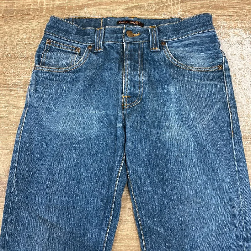 Men's Jeans with a Distressed LookNudie Jeans - Men's Jeans - MSRP $215: Blue/Yellow-men-30x32