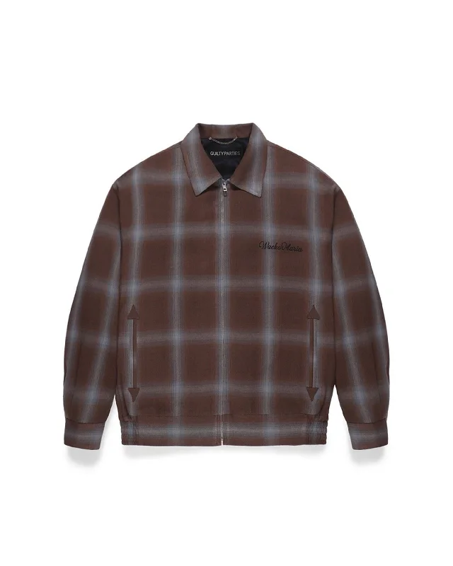 High-Quality Men's Duffle CoatsOmbre Check 50's Jacket - Brown