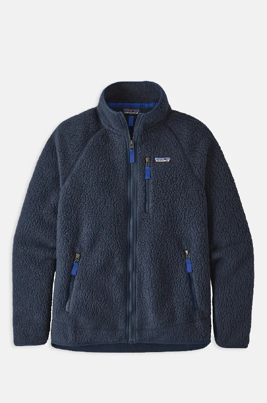 Stylish Men's Biker JacketsRetro Pile Jacket New Navy