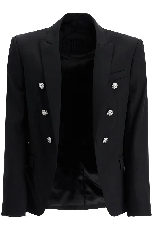 Men's Coats with Multi-Pocket DesignBALMAIN six-button wool jacket