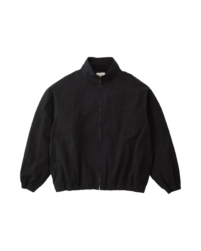 Men's Coats with Embroidered DetailsTwill Around Jacket - Black