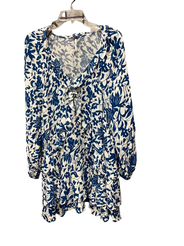 women's short-sleeved dressesDress Casual Short By Free People In Blue, Size: M