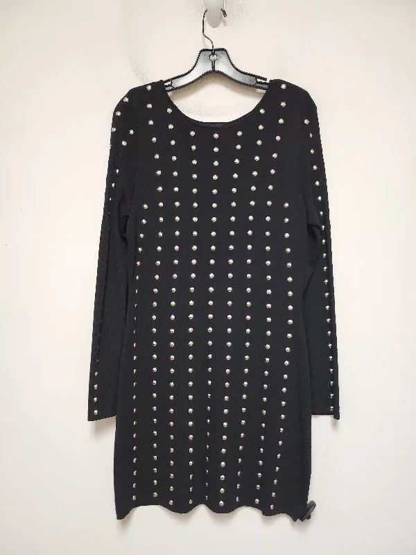 Fit-And-Flare DressDress Casual Short By Inc In Black & Silver, Size: L