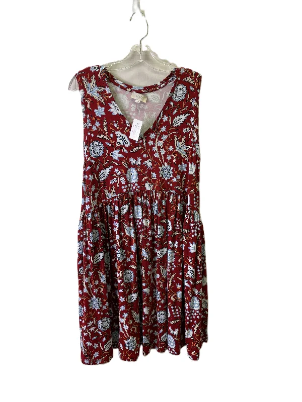 women's checkered dressesDress Casual Short By Loft In Red, Size: S